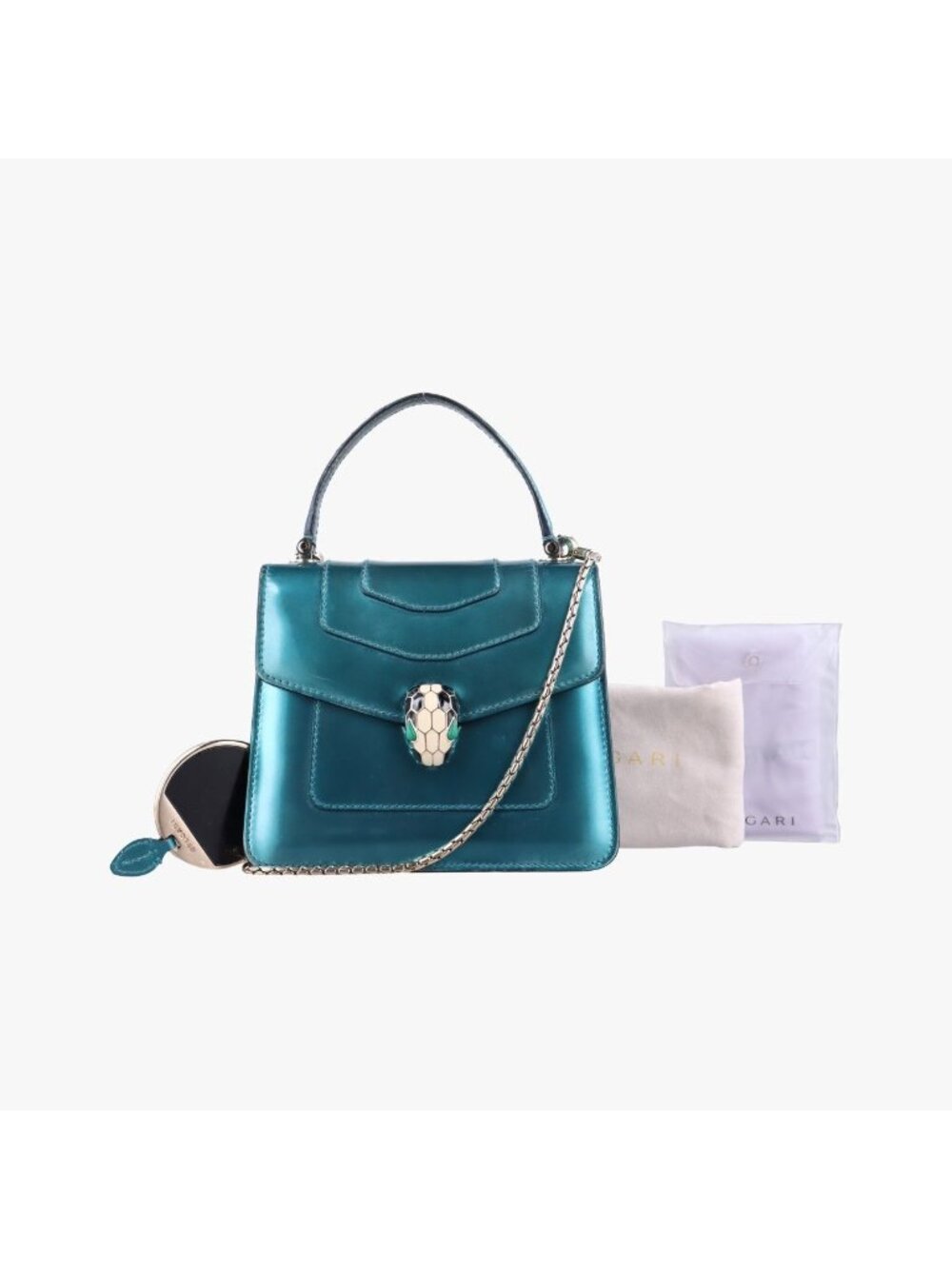 Bvlgari Serpenti Forever Blue Enamel EK Shoulder Bag